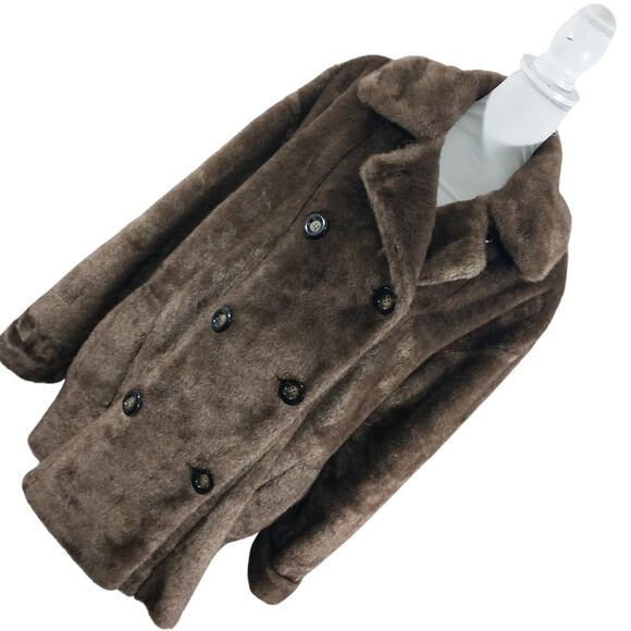 JONES NEW YORK! OMBRE TAUPE BROWN LUXURIOUS FAUX MINK FUR COAT, JACKET! SZ M - Picture 10 of 10